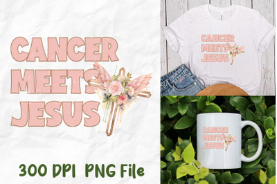 Cancer Meets Jesus Cross Bible Angel