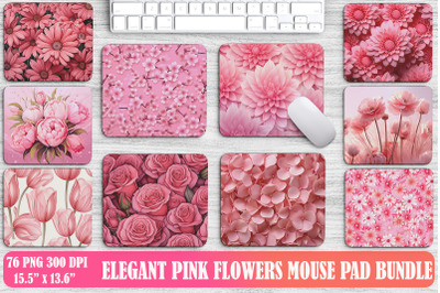 Elegant Pink Flowers Mouse Pad Design