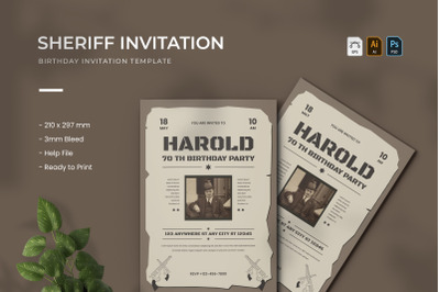 Sheriff - Birthday Invitation