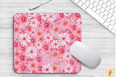 Cute Pink Flowers Mouse Pad Design