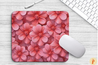 3D Pink Flowers Pattern Mouse Pad Design