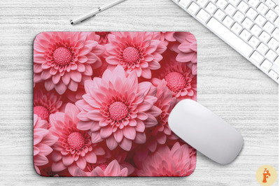 3D Pink Flowers Pattern Mouse Pad Design