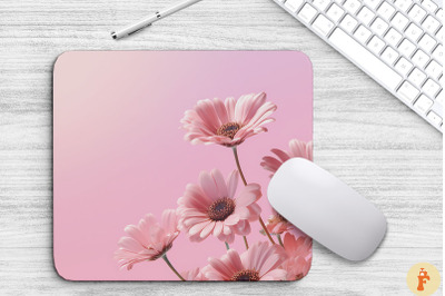 Beautiful Pink Flowers Mouse Pad Design