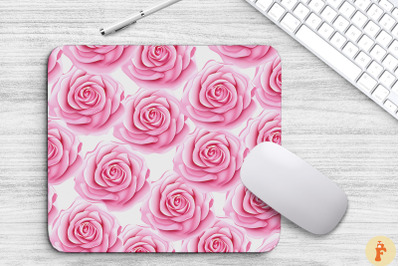 Pink Rose Pattern Art Mouse Pad Design