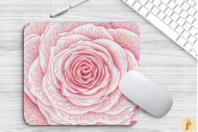 Pink Rose Pattern Art Mouse Pad Design