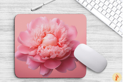 Beautiful Pink Flower Mouse Pad Design