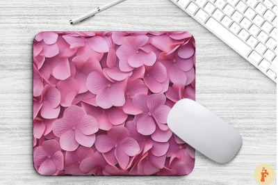 3D Pink Hydrangeas Mouse Pad Design