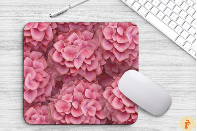 3D Pink Hydrangeas Mouse Pad Design