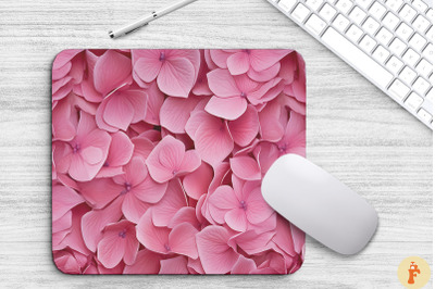 3D Pink Hydrangeas Mouse Pad Design