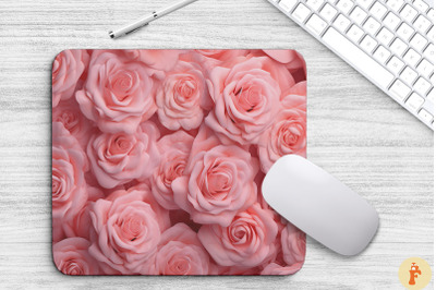 3D Pastel Pink Roses Mouse Pad Design