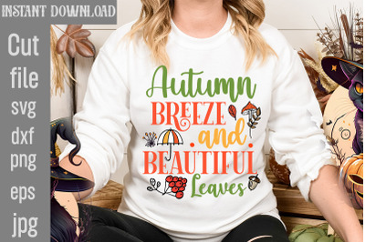 Autumn Breeze and Beautiful Leaves SVG cut file&2C;Fall SVG Cutting Files