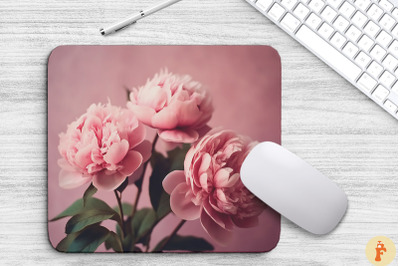 Beautiful Pink Peony Flowers Mouse Pad