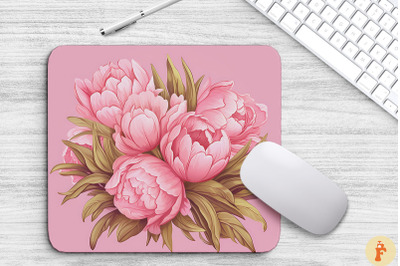 Beautiful Pink Peony Flowers Mouse Pad