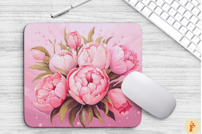 Beautiful Pink Peony Flowers Mouse Pad