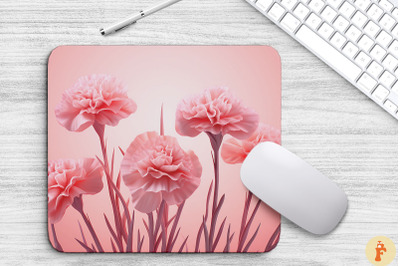 3D Pink Roses Mouse Pad Design