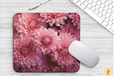 Pink Chrysanthemum Flower Mouse Pad