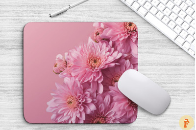 Pink Chrysanthemum Flower Mouse Pad