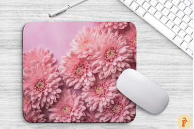 Pink Chrysanthemum Flower Mouse Pad