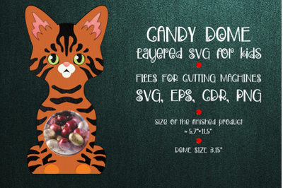 Toyger Cat | Candy Dome | Paper Craft Template SVG