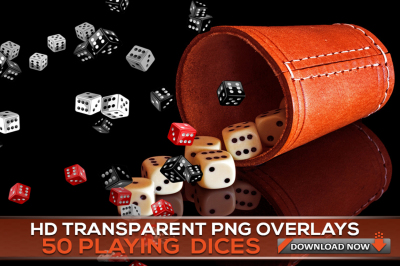 50 TRANSPARENT PNG Playing Dices Overlays