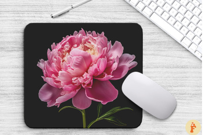 Peony Flower Blooming Mouse Pad Design