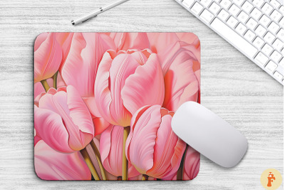 Elegant Pink Tulips Mouse Pad Design