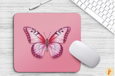 Elegant Pink Butterfly Mouse Pad Design