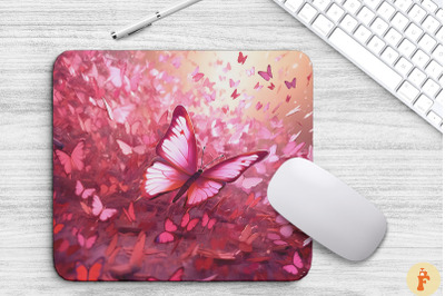 Lovely Pink Butterflies Mouse Pad