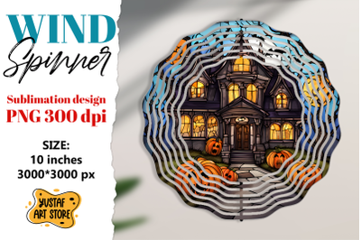 Halloween Stained glass wind spinner sublimation design