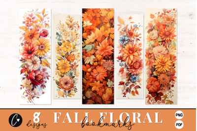 Fall Floral Printable Bookmark Fall PNG