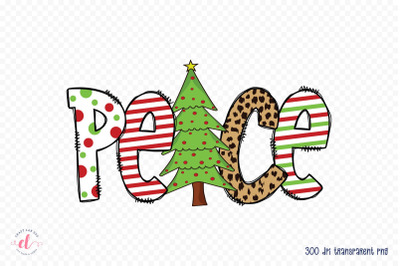 Peace PNG, Christmas Sublimation Design