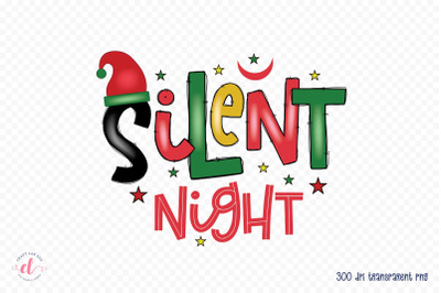 Silent Night, Christmas PNG Sublimation