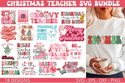 Teacher Christmas SVG Bundle PNG Sublimation