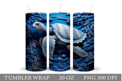 Turtle Tumbler Design. 3D Turtle Tumbler Wrap Sublimation