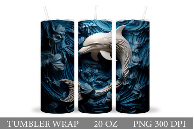 Dolphin Tumbler Design. 3D Dolphin Tumbler Wrap Sublimation