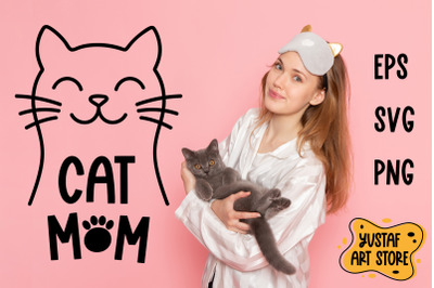 Cat mom SVG design and sublimation PNG file