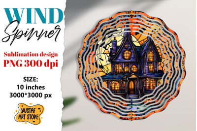 Halloween Stained glass wind spinner sublimation design