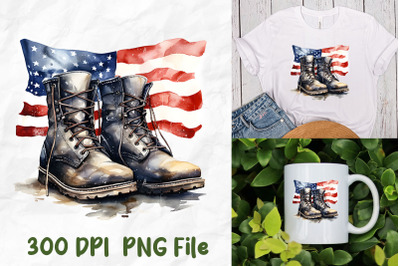 PTSD Awareness American Military Boots