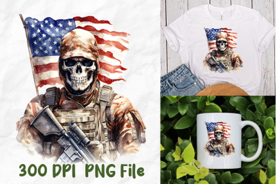 PTSD Awareness Skull Military Veteran