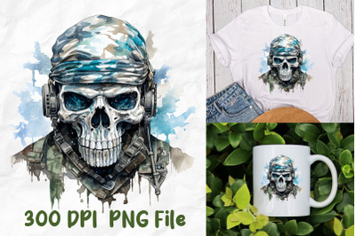 PTSD Awareness Teal Skeleton Veteran