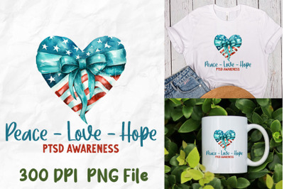 Peace Love Hope PTSD Awareness Veteran