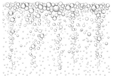 Sparkling bubbles background. Refreshing clear carbonated fizzing drin