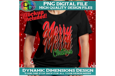 Merry Merry Merry Christmas SVG PNG PDF, Retro Christmas Svg, Vintage