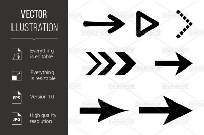 Icon Set of Flat Arrows