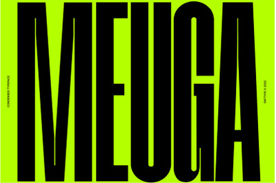 Meuga | Condensed Sans Serif Magazine Movie YoutubeFont