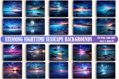 Stunning Nighttime Seascape Background