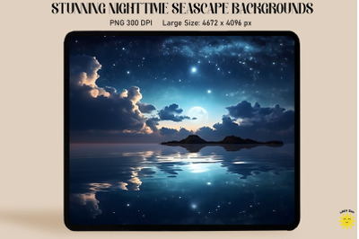 Beautiful Ocean Night Sky Backgrounds