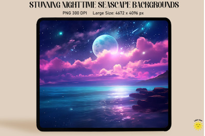 Enchanted Night Sea Backgrounds