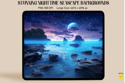 Stunning Nighttime Seascape Backgrounds