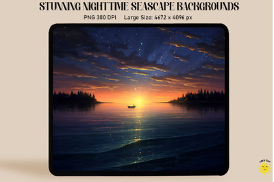 Stunning Nighttime Seascape Backgrounds